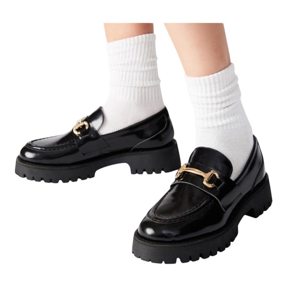 Steve Madden Shoes - Steve Madden Mistor Black Patent Leather Loafers Horse Bit 10M